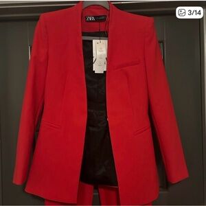 Zara Bold Red Women's Blazer